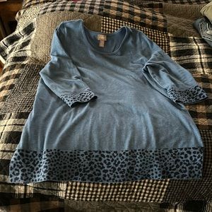 Blue leopard sweater